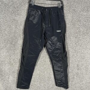 YoungLA Pants Mens Small Black Woven Joggers Zip Pockets Elastic Waist Athletic